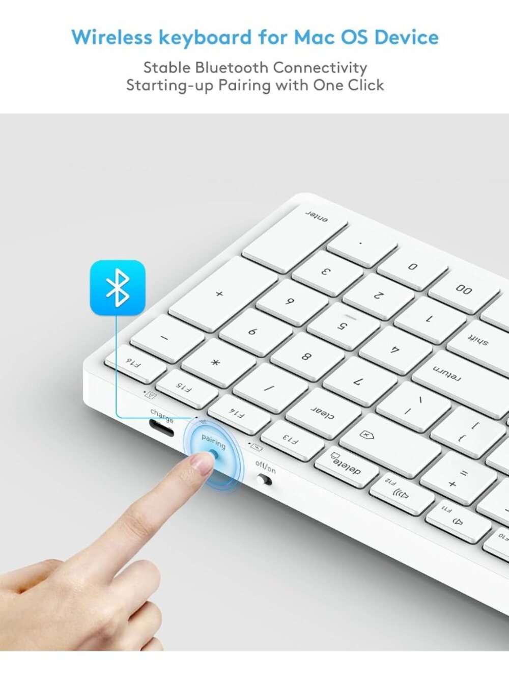 Compact Wireless Keyboard for macOS | Numeric Keypad | Sleek & Portable Design - Picture 4 of 8